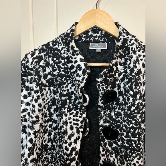 JM Collection Leopard print Jacket black and white - Picture 7 of 8